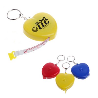 Cute Heart Model Tape Measure Key Chain 1.5 Meter 59Inch