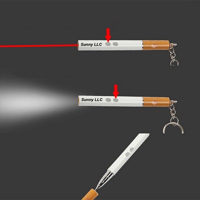 3 In 1 Simulation Cigarette Flashlight Keychains