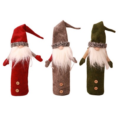 Christmas Gnome Wine Bottle Cover