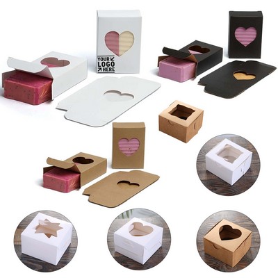 Kraft Paper Heart Window Box for Soap Packaging