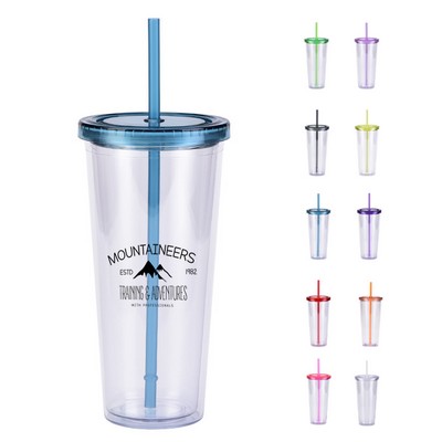 16oz Double-Walled Tumbler with Straw