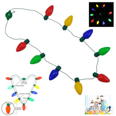 Christmas 9 Lights Bulb Necklace