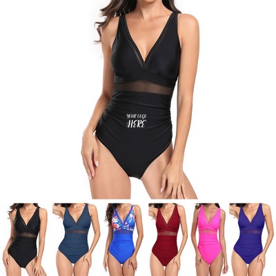 Womens One Piece Unsleeve Swimsuits