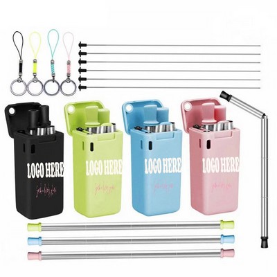 Reusable Silicone Straws W/ Case