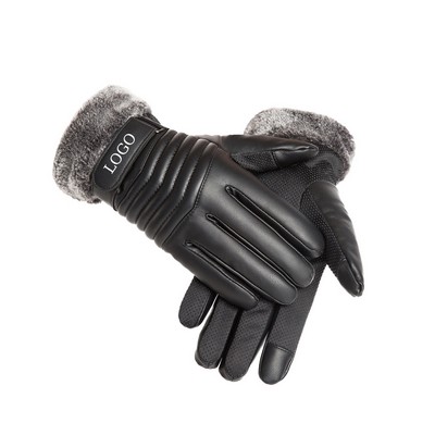 PU leather Gloves With Touch Function