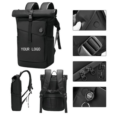 Roll Top Lightweight Water-Resistant Commute Expandable Casual Daypack