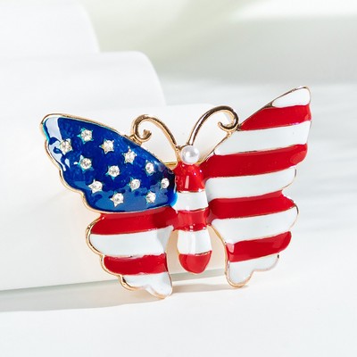 Flashing LED Heart of America Lapel Pin