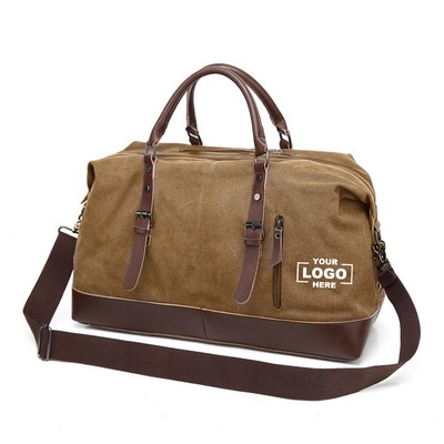 Durable Canvas Weekender Travel Tote Bag