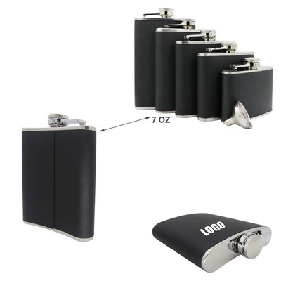 PU Leather 7 Oz Stainless Flask