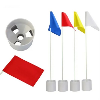 3 Sets Flagsticks Flags Cups For Golf Course