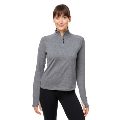 GLYDER LLC Ladies' Marbled Jersey Fairway Quarter-Zip