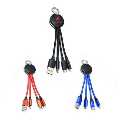 3-in-1 Charging Cable Braided Keychain