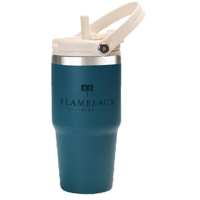 20oz. Insulated Tumber with Handle and Flip Straw