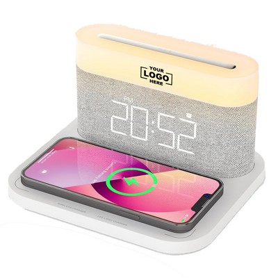 Wireless Charging Alarm Clock with 3-in-1 Functionality