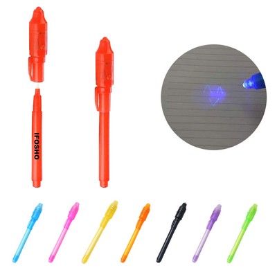 Magic Plastic Invisible Ink Spy Pen with UV Light Marker for Secret Messages and Special Occasions