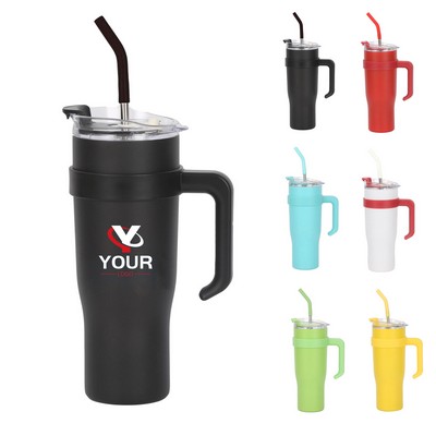 304 Stainless Steel Vacuum Insulated Tumbler with Straw