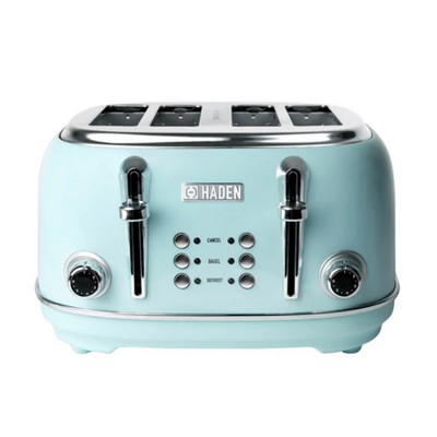 Haden Heritage 4 Slice Toaster, Turquoise & Chrome