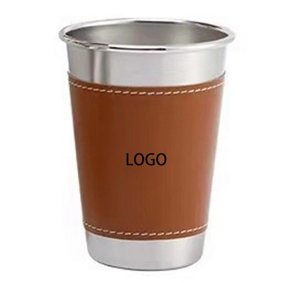 16Oz Pu Cover Steel Pint Cups