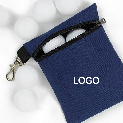 Polyester Zipper Golf Tee Pouch