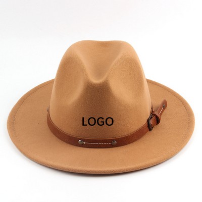 Wide Brim Stetson Western Hat W/ Buckled Belt