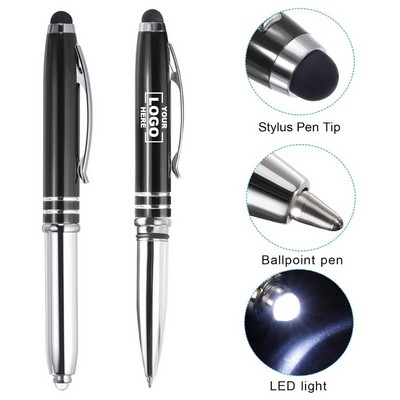 Multifunctional Flashlight Stylus Ballpoint Pen