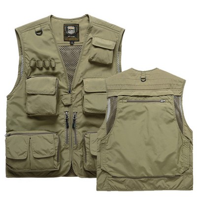 Casual Lightweight Outdoor Vest Jacket with Multi Pockets