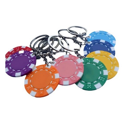 Plastic Poker Chip Keychain