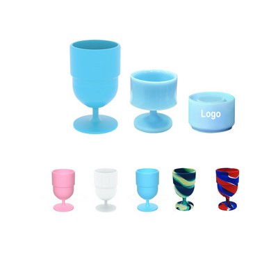 Durable Silicone Wine Tumblers Foldable Whiskey Cups