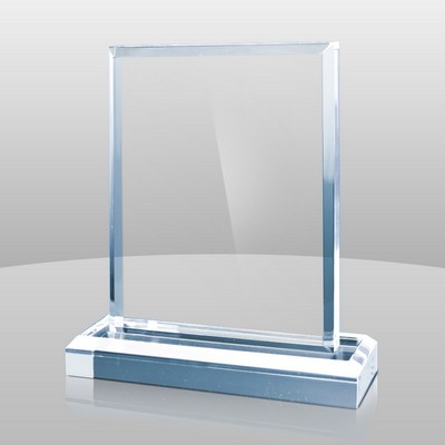 Vertical Mount Blue Rectangular Award II (6"x5"x2")