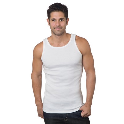 Men's Bayside® 2x1 Ribbed Tank Top