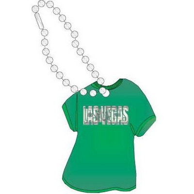 Las Vegas Block Letter $100 Bill T-Shirt Key Chain w/ Black Back (4 Square Inch)