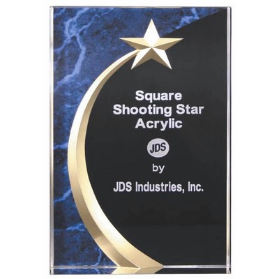 Flat Shooting Star Blue Marble Acrylic Award 4 1/2" x 6 3/4"