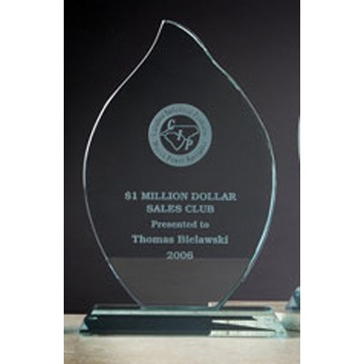 9.5" Jade Glass Flame Achievement Award