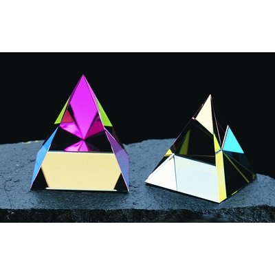 Optical Crystal Pyramid Award w/ Rainbow Coating (1 11/16"x1 9/16")