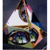 Optic Crystal Rainbow Dome Pyramid Award (2¾"x2¾"x3")