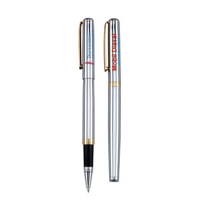 Metal Pen, Rollerball pen, Twist action, Blue ink refill optional