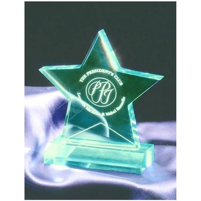 Jade Star Acrylic Award w/ Base - 5"x5"