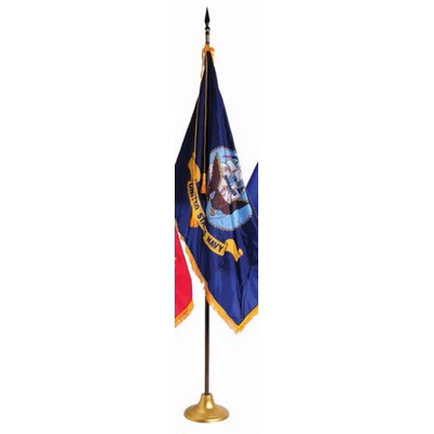 Navy Indoor Military Flag Display Set (4'x6' Flag & 9' Pole)