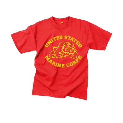 Vintage Red U.S. Marine Bulldog Military T-Shirt (2XL)