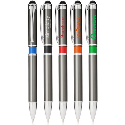 Stylus Metal Pen w/ Colored Middle Ring