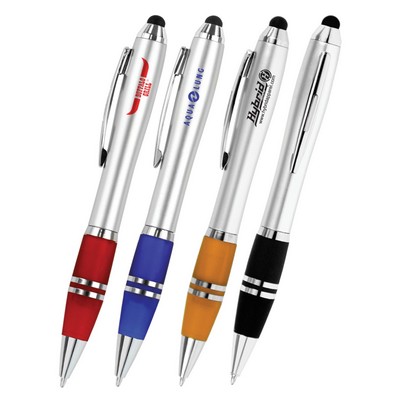 Blitz Silver Twist Action Stylus Ballpoint Pen