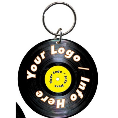 33 RPM LP/Album Gift Shop Keychain w/Mirrored Back (8 Square Inch)