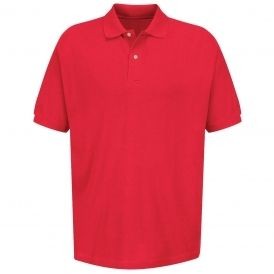 Red Kap™ Men's Short Sleeve Basic Piqué Polo w/No Pocket - Brick Red