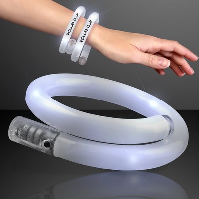 White Flash LED Wrap-Around Tube Bracelet - Domestic Print