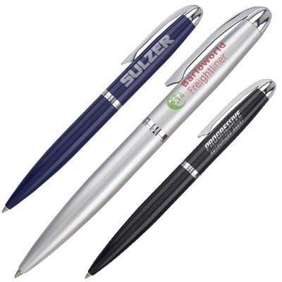 Unique Designed Twist Action Ballpoint Pen w/ Spring Pocket Clip