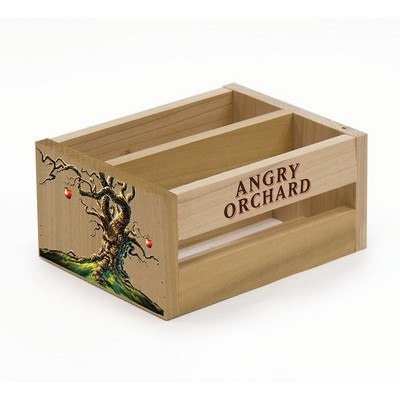 Wood Display Crate - 2 Pockets - ID: 2.5" x 7.5" x 3.5"