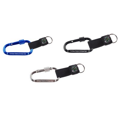 Screw Lock Carabiner w/Compass