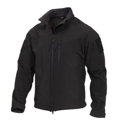 Black Stealth Spec Ops Soft Shell Tactical Jacket (S to XL)