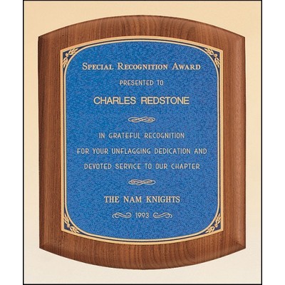 Solid American Walnut Plaque w/Linen Textured Plate (9.5"x11.5")