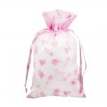 4" Pink Flocked Baby Accessories Bag